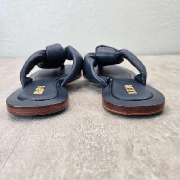 Maeve Anthropologie Thong Sandals Size 6 Navy Blue Slip On Knot Puffy Flip Flops - Picture 5 of 10